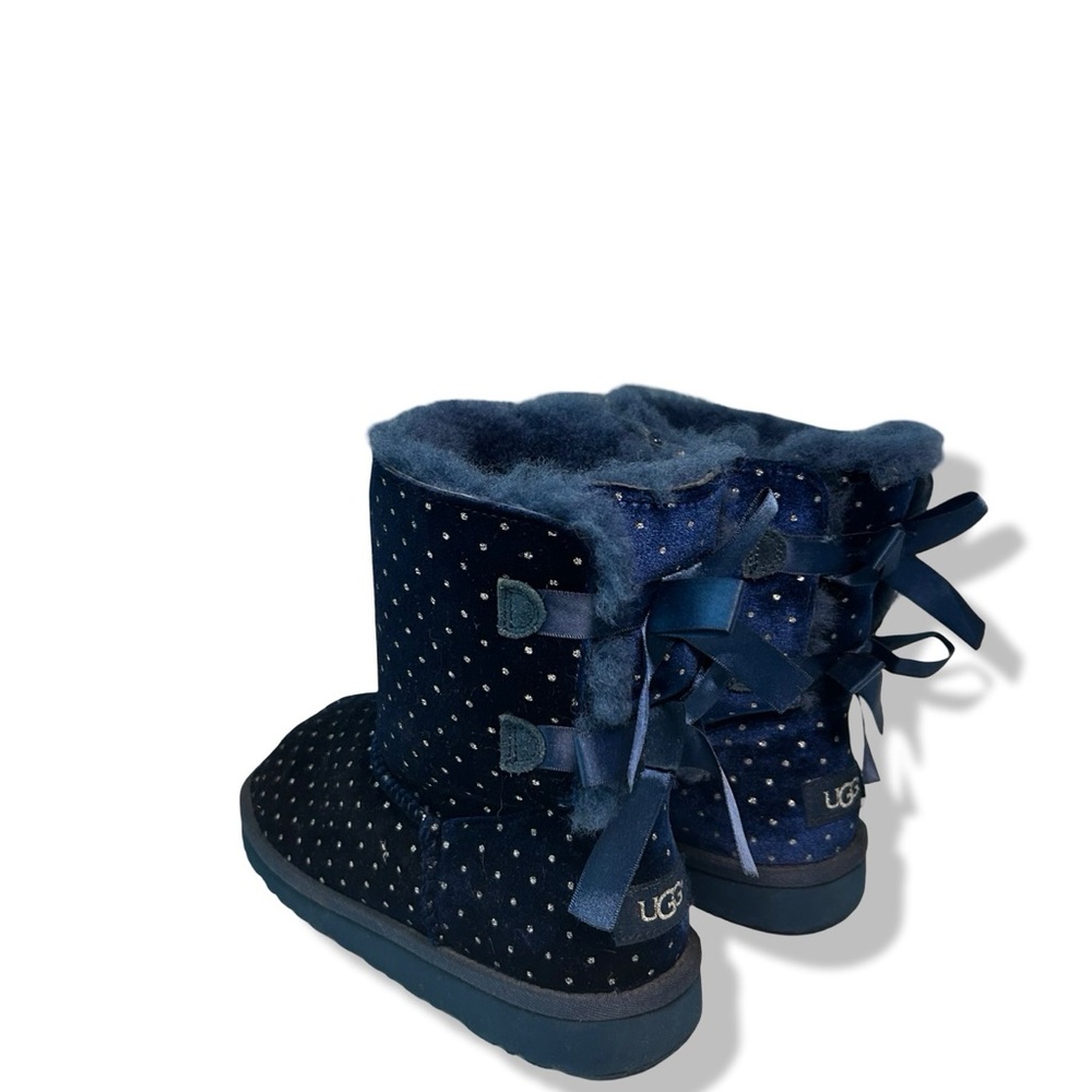 Classic UGG Navy Boots w/ Polka Dots & Satin Bows - Picture 7 of 7